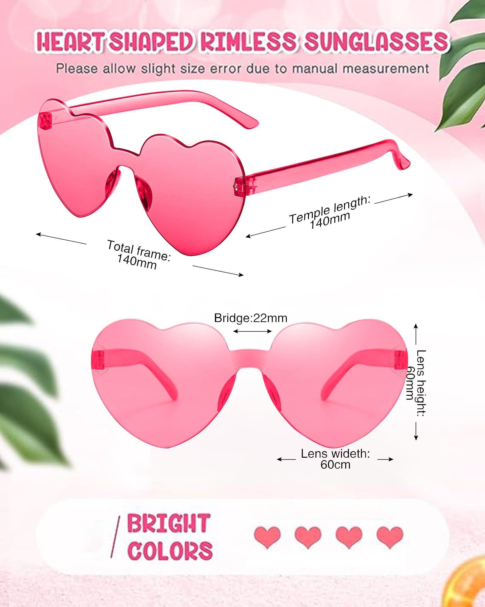 Chicpop 80Pairs Heart Sunglasses for Women Red Heart Shaped Sunglasses Heart Glasses Party Glasses Bulk Accessories for Adult Party Favors