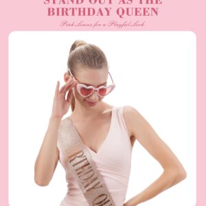 Birthday Glasses for Women- 'Birthday Queen' Birthday Sunglasses for Happy Birthday Party Gifts Accessories Party Favors (Pink)