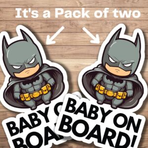 Baby on Board Stickers | Kids in Car Pack of 2 stickers (Bat Baby 01)