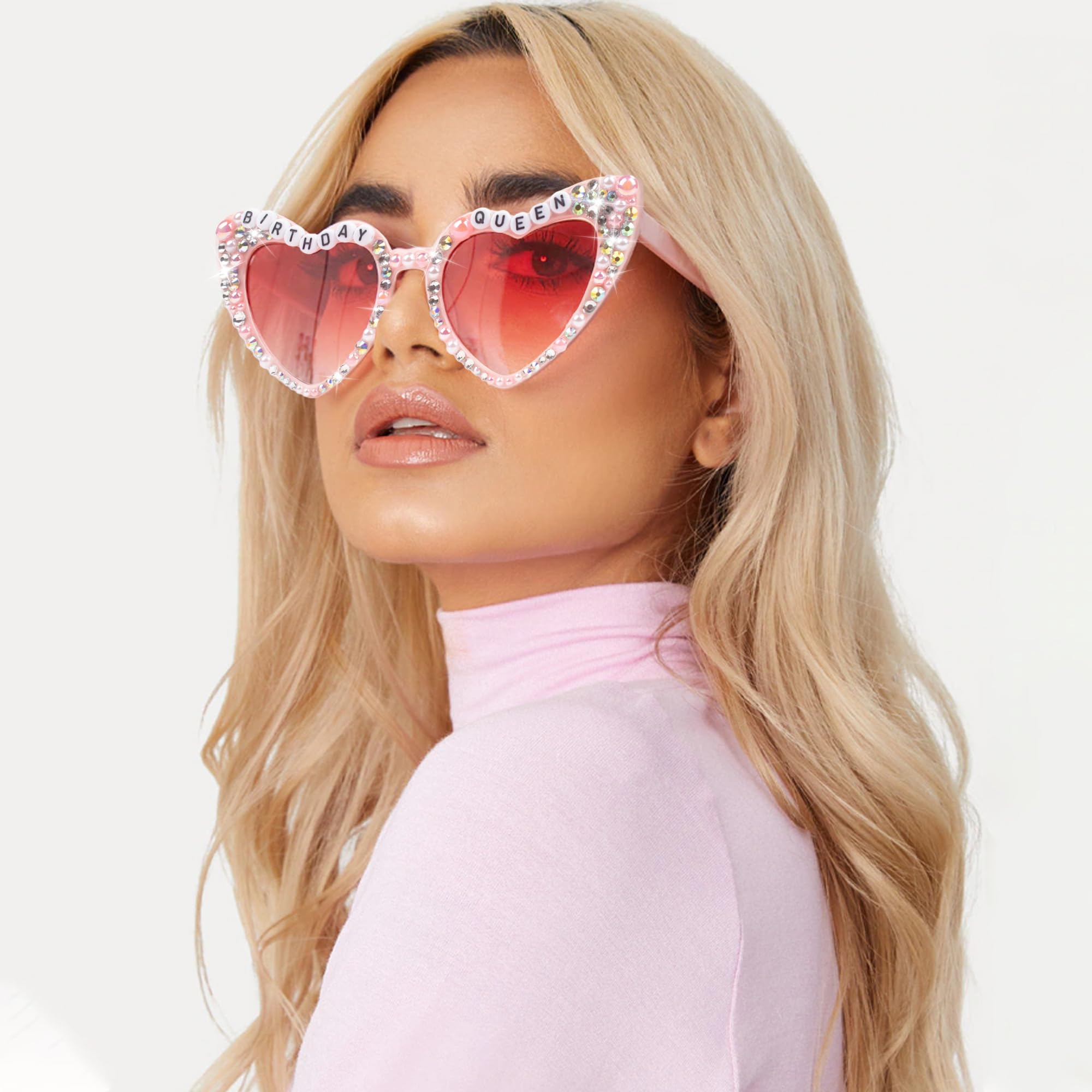 Birthday Glasses for Women- 'Birthday Queen' Birthday Sunglasses for Happy Birthday Party Gifts Accessories Party Favors (Pink)