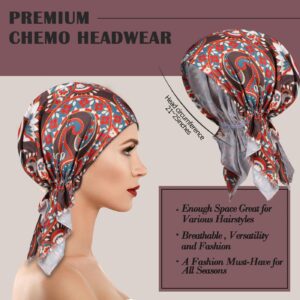 DACKRITO 4 Pieces Chemo Headwear for Women, Pre-Tied Head Scarf Cancer Headwear for Hair Loss