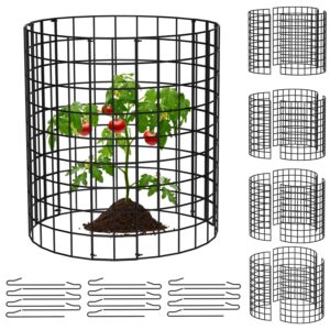 keten 5 pack plant protector from animals, 15pcs metal mesh to keep animals out, 13.7'' dia x 13.7'' h plant cages, garden protection bunny barricades from chicken squirrels for flowers & vegetables