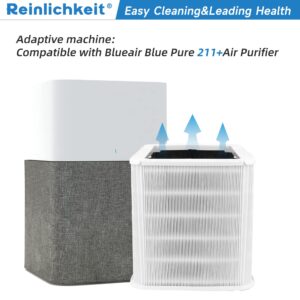 Reinlichkeit 211+ Replacement Filter, Compatible with Blueair Blue Pure 211+ Air Purifier, Foldable Particle and Activated Carbon Filter,2 Pack