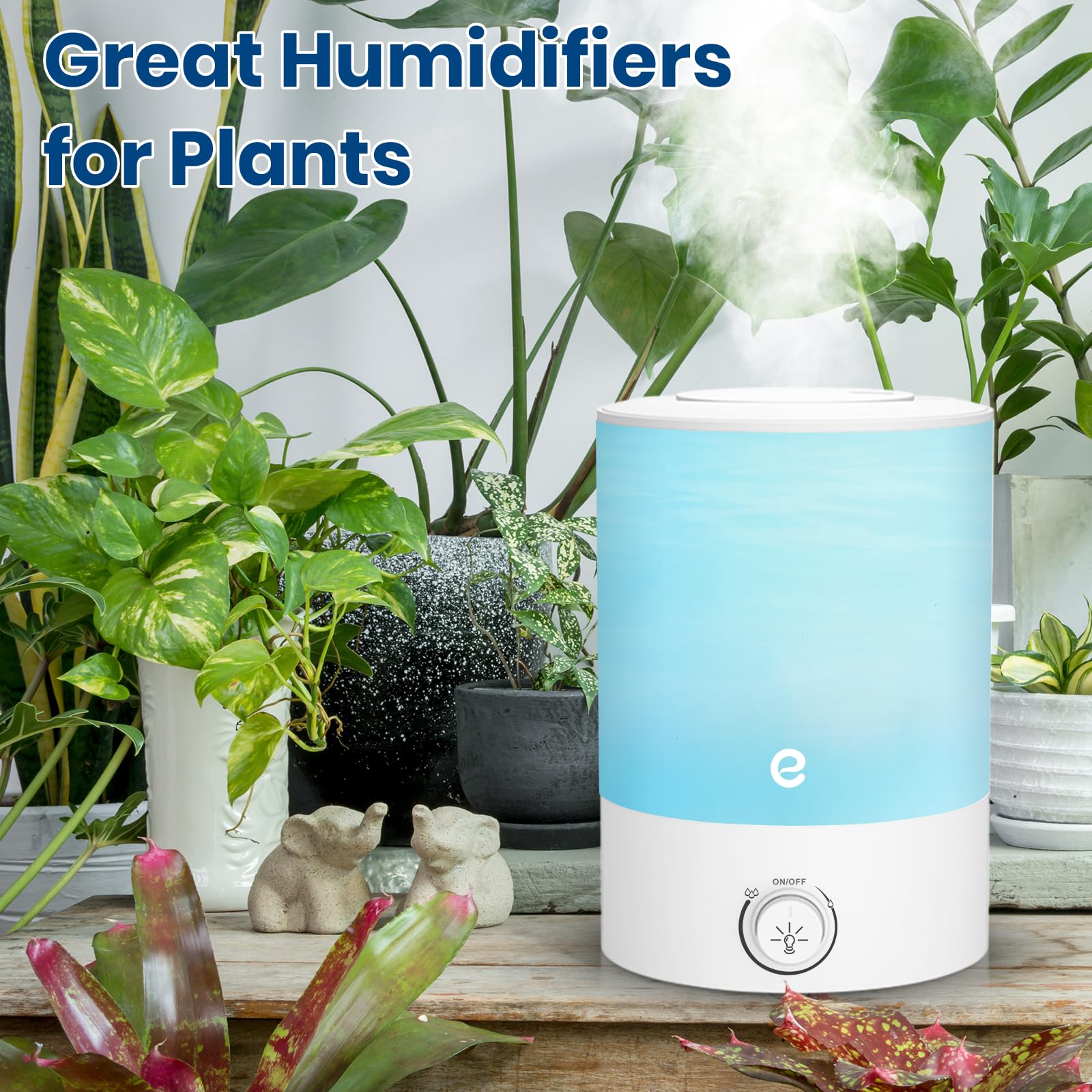 Esemoil Humidifiers for Bedroom, 2.5L Cool Mist Ultrasonic Air Humidifier with Top Fill & Quiet, 360° Nozzle, BPA Free, 25 Hour Diffuser with 8 Color Light & Auto Shut-off for Home Baby Nursery Plants