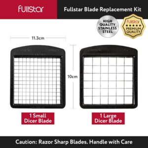 Fullstar Blade Replacement Set for Vegetable Chopper - 2pc Blade Inserts for Veggie Chopper - Big Dice Blade for Potatoes, Apples, Pears - Small Dice Blade for Onions, Tomatoes