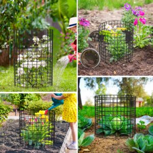 Keten 5 Pack Plant Protector from Animals, 15pcs Metal Mesh to Keep Animals Out, 13.7'' Dia x 13.7'' H Plant Cages, Garden Protection Bunny Barricades from Chicken Squirrels for Flowers & Vegetables