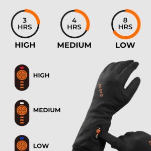 ORORO Heated Gloves Liner for Men and Women, Lightweight Heated Liner Gloves for Riding, Skiing and Arthritis Hands (Black, S)