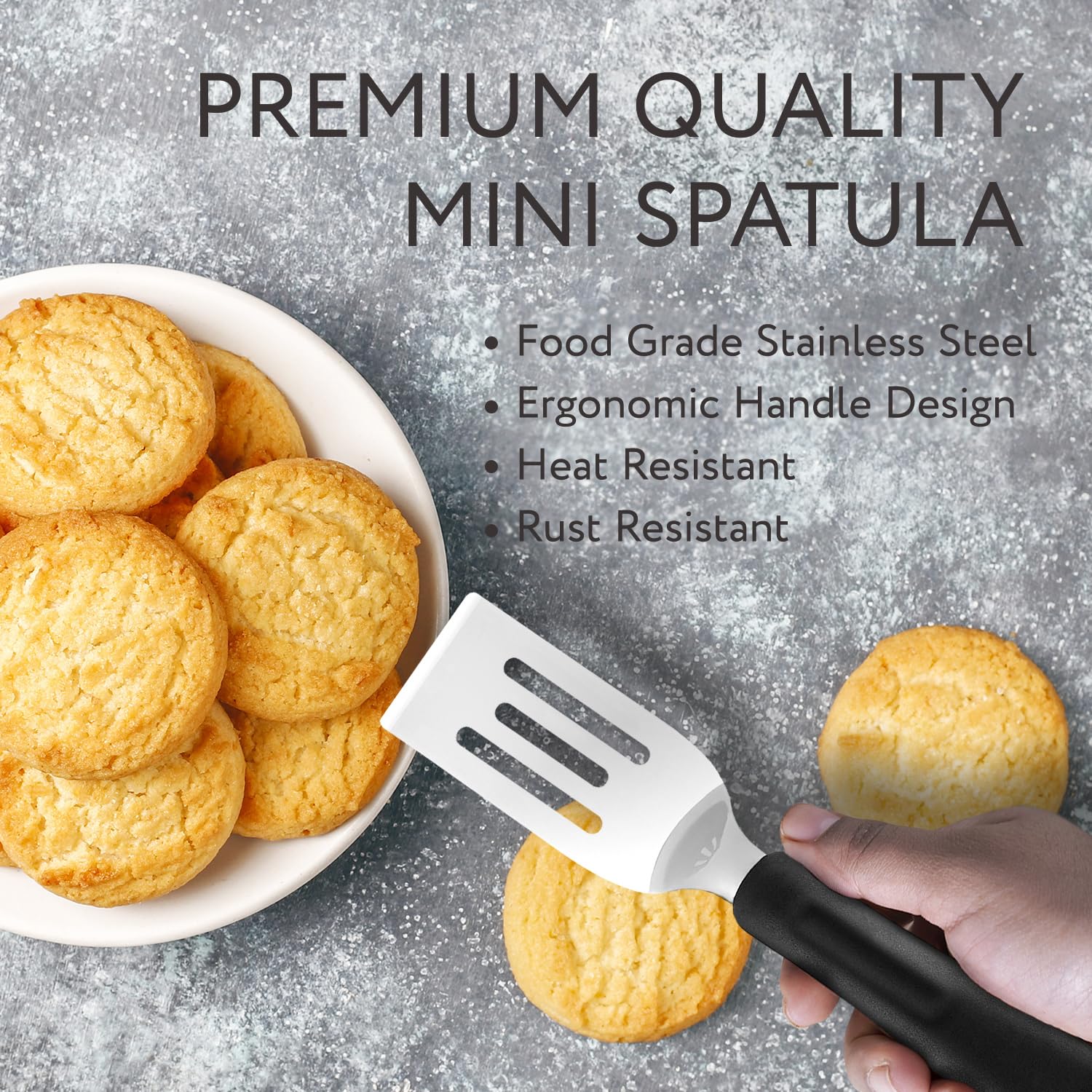 Mini Spatula | Stainless Steel Small Spatula For Kitchen Use | Metal Spatula For Cooking Brownie, Cookie, Lasagna and More | Pie Server Spatula | Cake & Pancakes Serving Spatulas