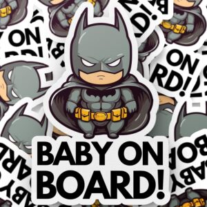 Baby on Board Stickers | Kids in Car Pack of 2 stickers (Bat Baby 01)