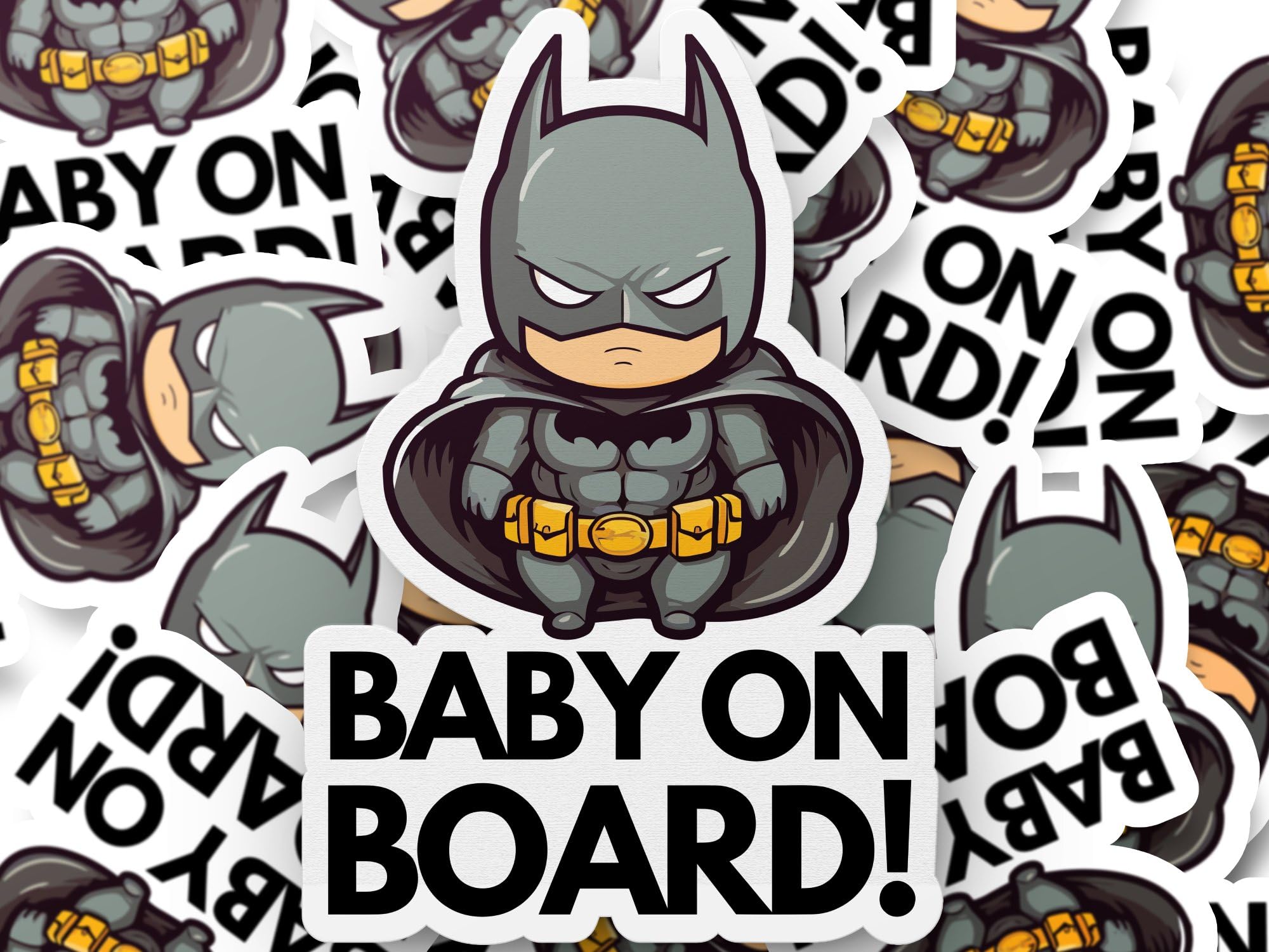 Baby on Board Stickers | Kids in Car Pack of 2 stickers (Bat Baby 01)