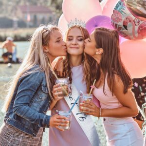 Casoty Sweet 16 Birthday Sash, Tiara Set with Pearl Pin, and Decorations for Girls