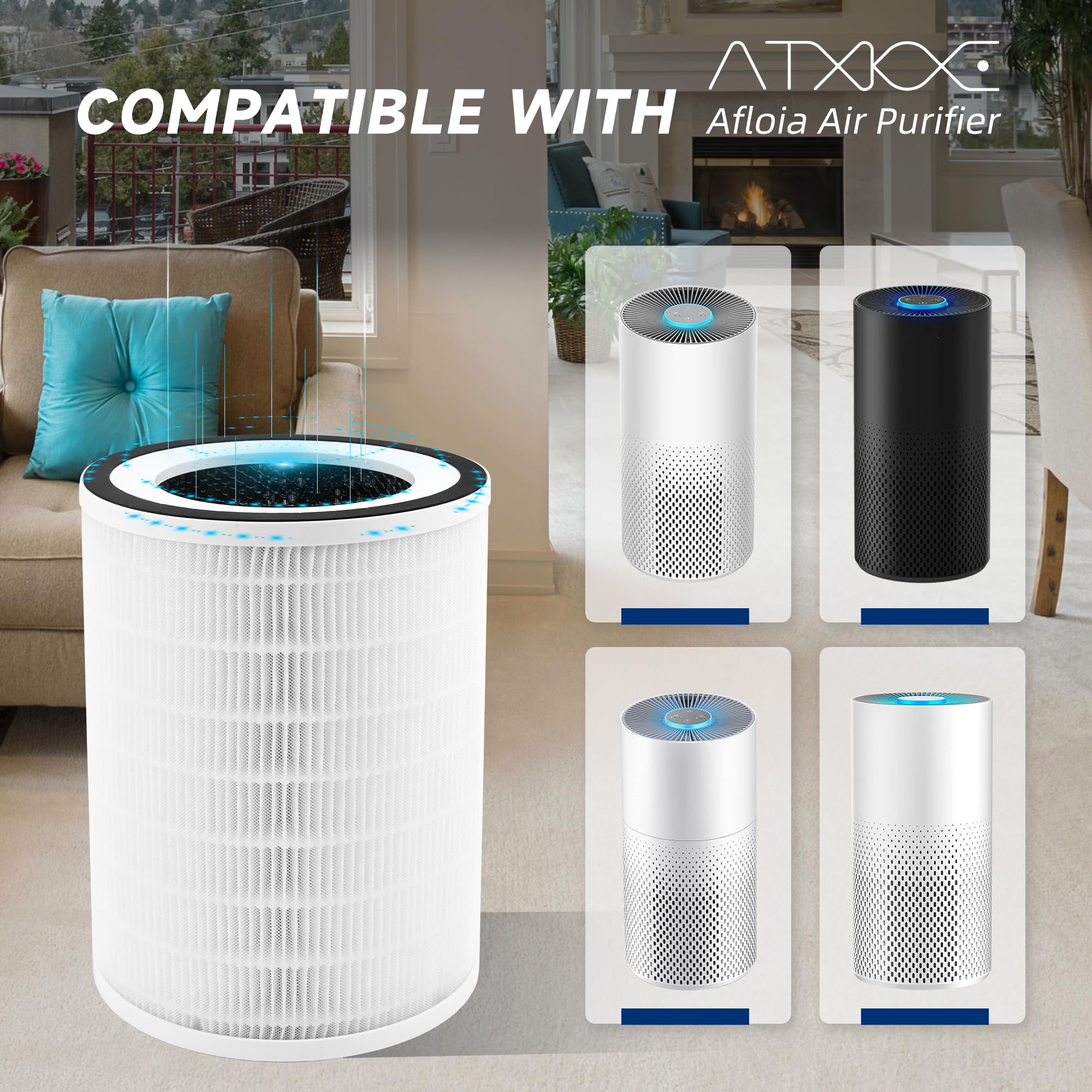 ATXKXE kilo air purifier filter replacement Compatible with Afloia Air Purifier KILO and KILO PRO, Air Purifier Filter, 2 Packs