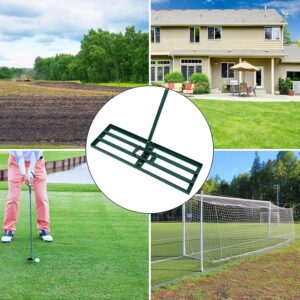 Lawn Leveling Rake,Stainless Steel Lawn Leveler with 30”x10” Ground Plate, 78” Adjustable Long Handle, Level Lawn Tool for Grass, Golf Field, Level Soil or Dirt Ground Surfaces-Green