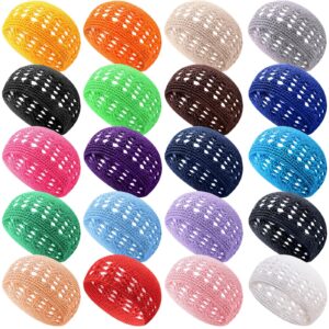 Suhine 20 Pcs Kufi Knit Hats Crochet Beanie Skull Caps Knitted Stretchy Crochet Hat Skull Cap for Muslim Men, 20 Colors