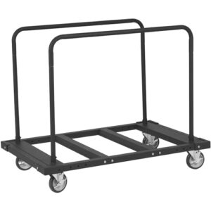 VEVOR Folding Table Cart, 1800 LBS Heavy Duty Table Trolley with 5" Swivel Wheels, Black Desk Trolley for Garage, Home, Warehouse, Party Event Hotel Furniture 10 Table Capacity