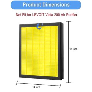 2 Pack Vital 200S H13 True Filters Replacement for LEVOIT Vital 200S Pet Allergy Air Purifier, 3-in-1 H13 Ture HEPA Filter, High-Efficiency Activated Carbon Filters, Part No.Vital 200S-RF-PA, Yellow