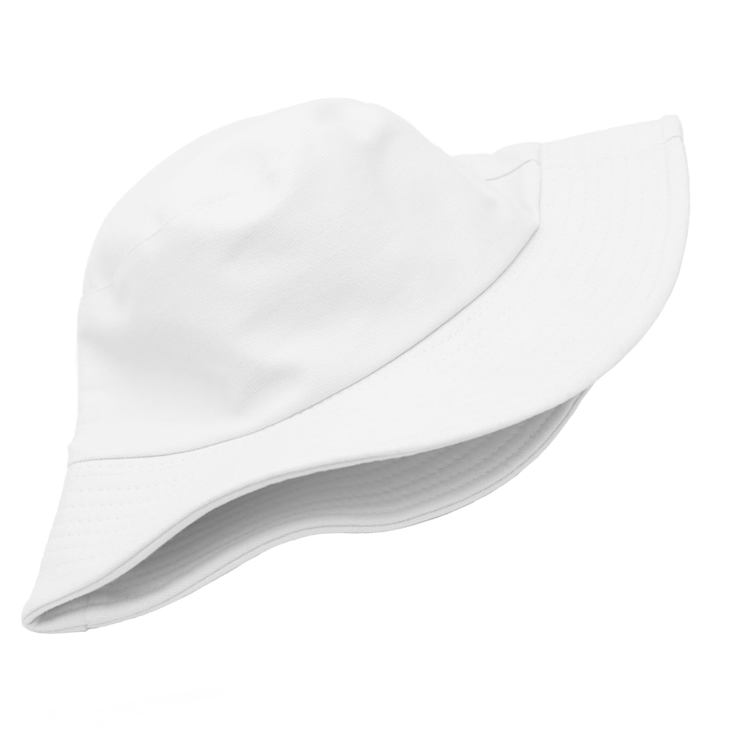 PODALOA 12 Pieces Bucket Hat Solid Color Summer Fishing Hats for Women Men Boys Girls UPF 50+(White)