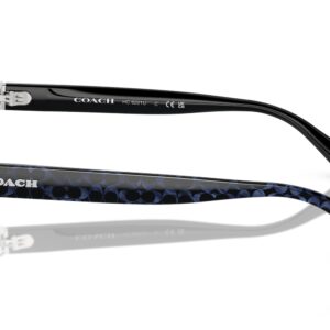 Coach HC6221U Universal Fit Prescription Eyewear Frames, Transparent Blue/Demo Lens, 52 mm