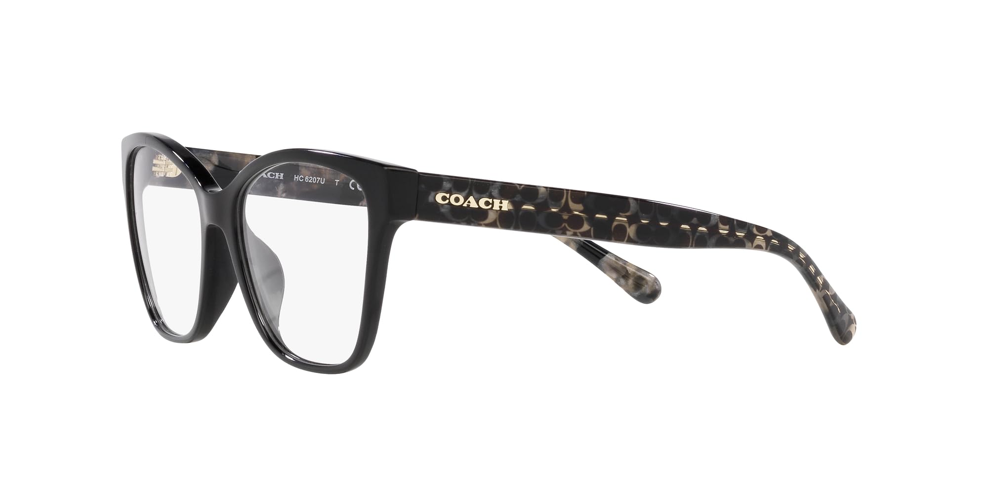 Coach HC6207U Universal Fit Prescription Eyewear Frames, Black/Demo Lens, 54 mm