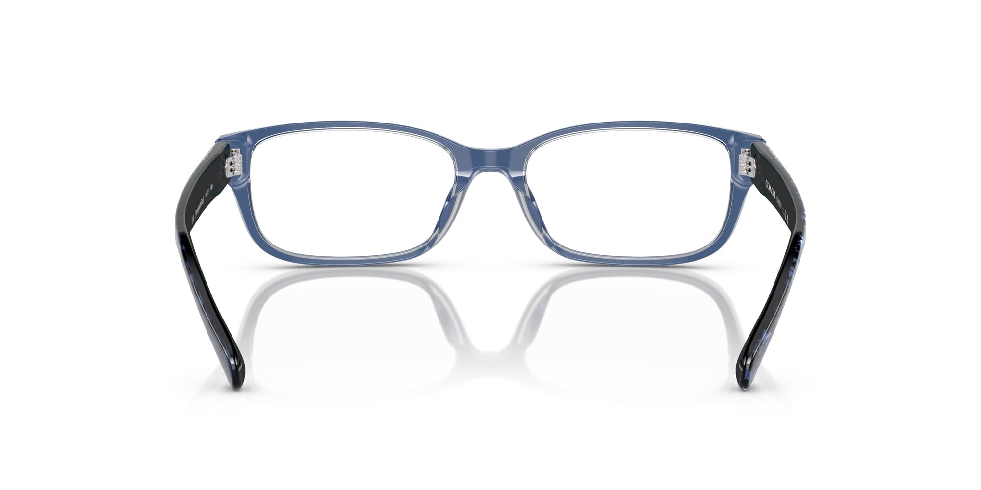 Coach HC6221U Universal Fit Prescription Eyewear Frames, Transparent Blue/Demo Lens, 52 mm