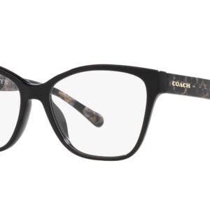 Coach HC6207U Universal Fit Prescription Eyewear Frames, Black/Demo Lens, 54 mm