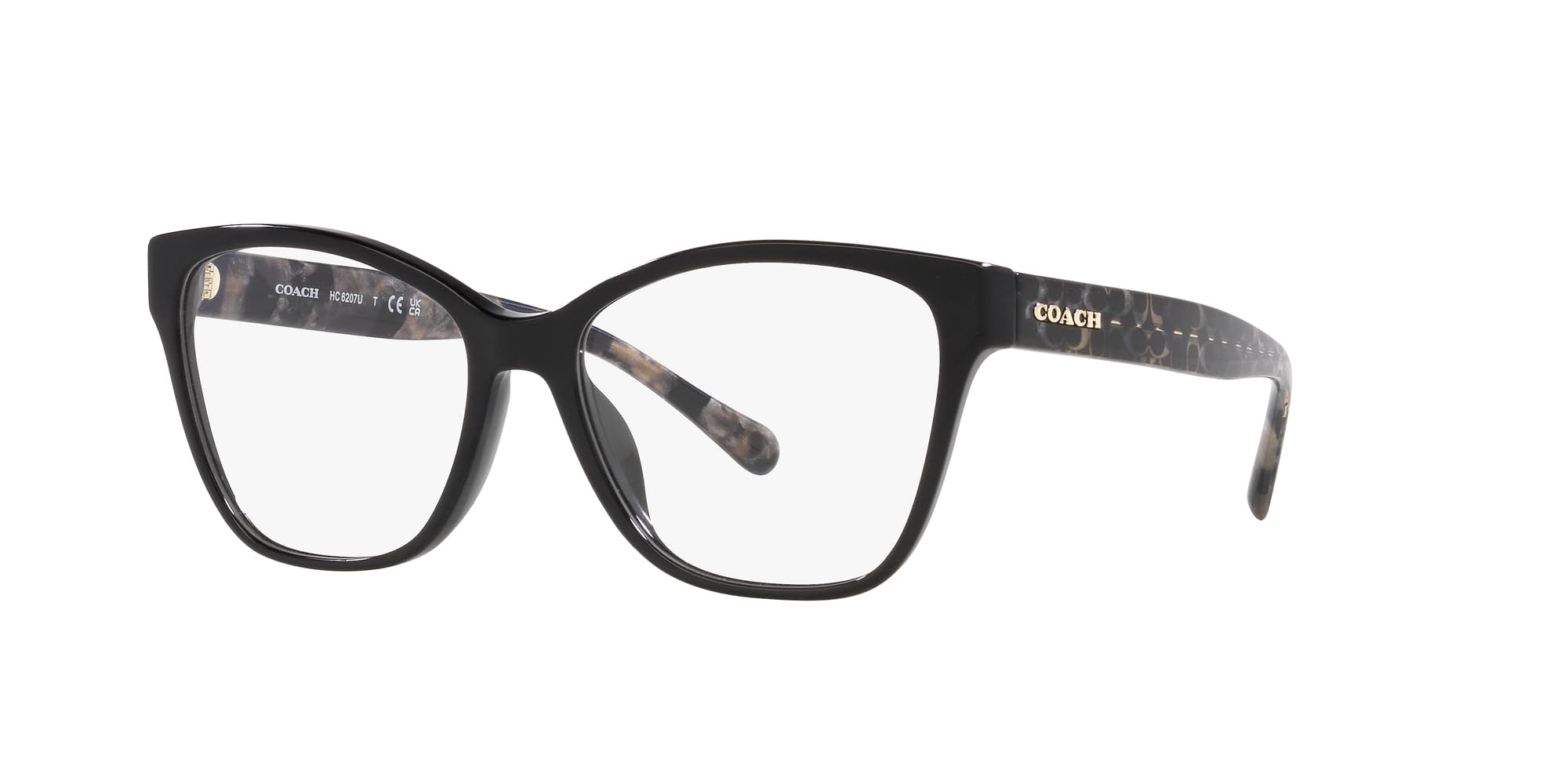 Coach HC6207U Universal Fit Prescription Eyewear Frames, Black/Demo Lens, 54 mm