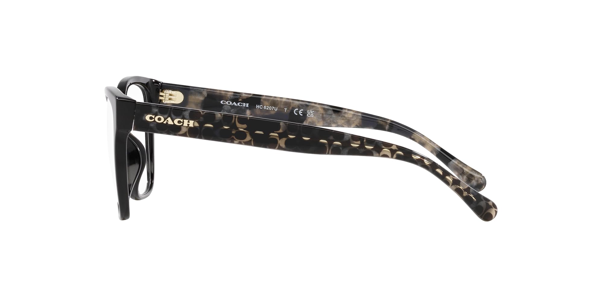 Coach HC6207U Universal Fit Prescription Eyewear Frames, Black/Demo Lens, 54 mm