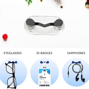 Magnetic Eyeglass Holders 3 Pack Name tag Badge Holder Sunglass Holder ID Badge for Men and Women, Acrylic Acetate Brooch-Style Holder (Black)