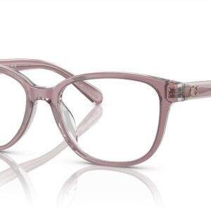 Coach HC6224U Universal Fit Prescription Eyewear Frames, Transparent Rose/Blush/Demo Lens, 53 mm