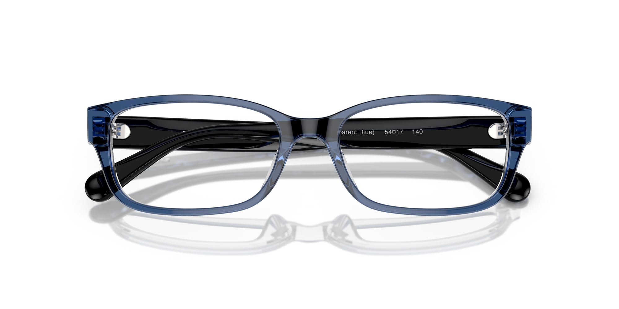 Coach HC6221U Universal Fit Prescription Eyewear Frames, Transparent Blue/Demo Lens, 52 mm