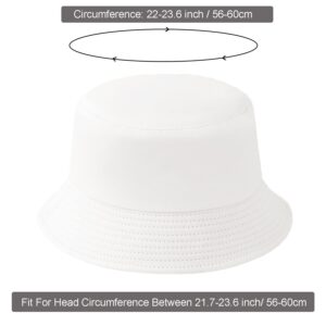 PODALOA 12 Pieces Bucket Hat Solid Color Summer Fishing Hats for Women Men Boys Girls UPF 50+(White)