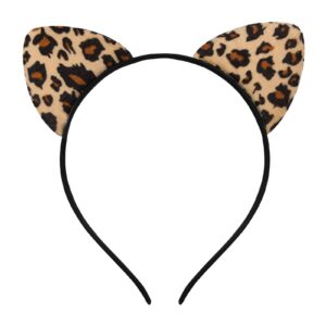 Paezm Leopard Cheetah Ears Headband for Women Girls, Halloween Cosplay Leopard Costume Hair Accessories for Adult