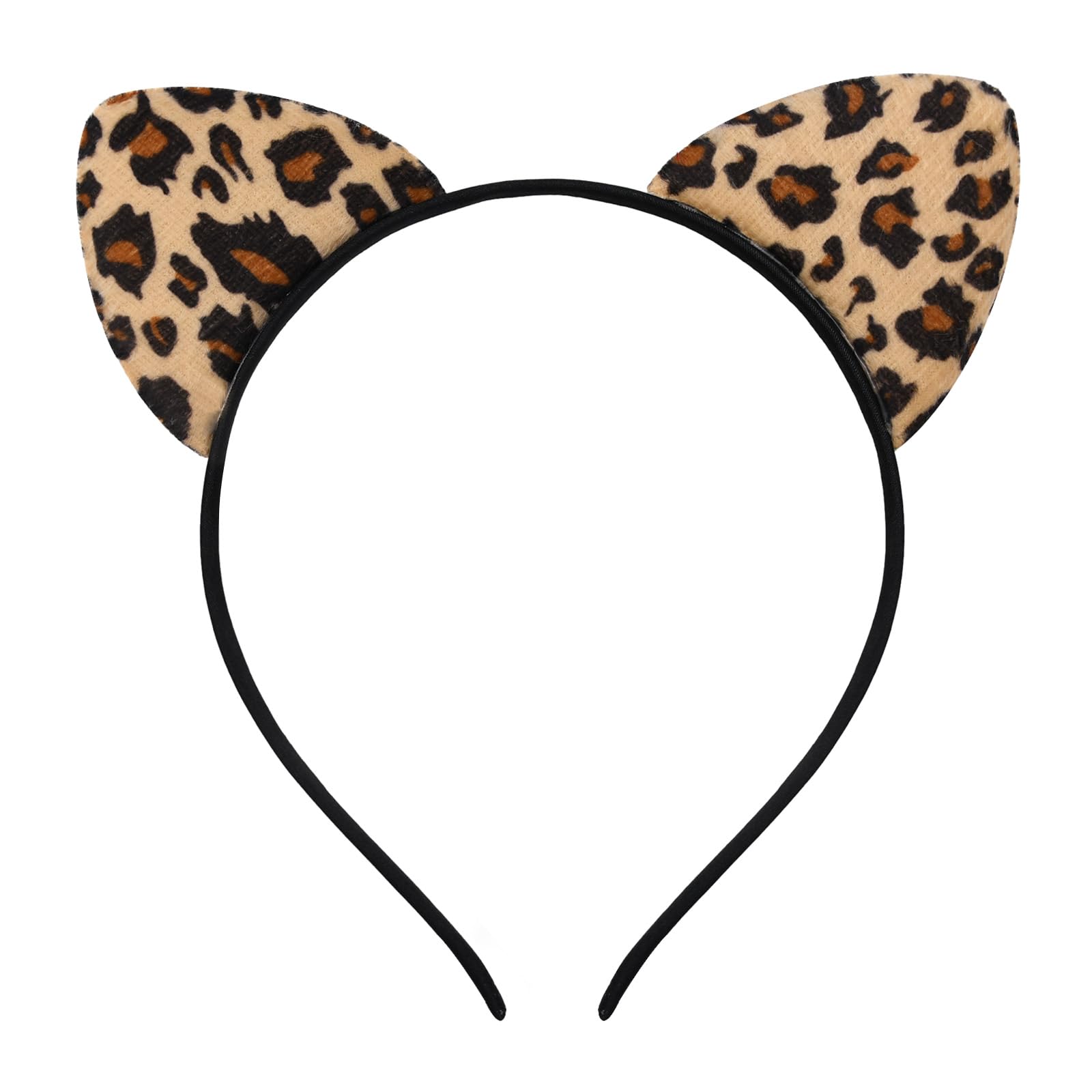 Paezm Leopard Cheetah Ears Headband for Women Girls, Halloween Cosplay Leopard Costume Hair Accessories for Adult