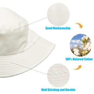 PODALOA 12 Pieces Bucket Hat Solid Color Summer Fishing Hats for Women Men Boys Girls UPF 50+(White)