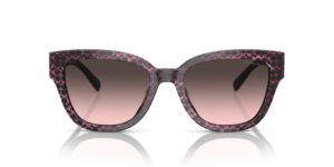 coach hc8379u universal fit sunglasses, ruby pearl signature c/grey rose gradient, 54 mm