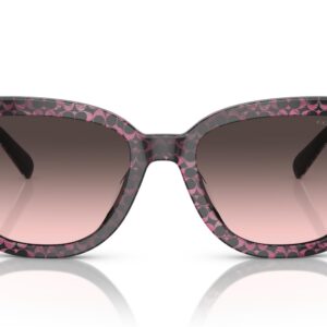 Coach HC8379U Universal Fit Sunglasses, Ruby Pearl Signature C/Grey Rose Gradient, 54 mm