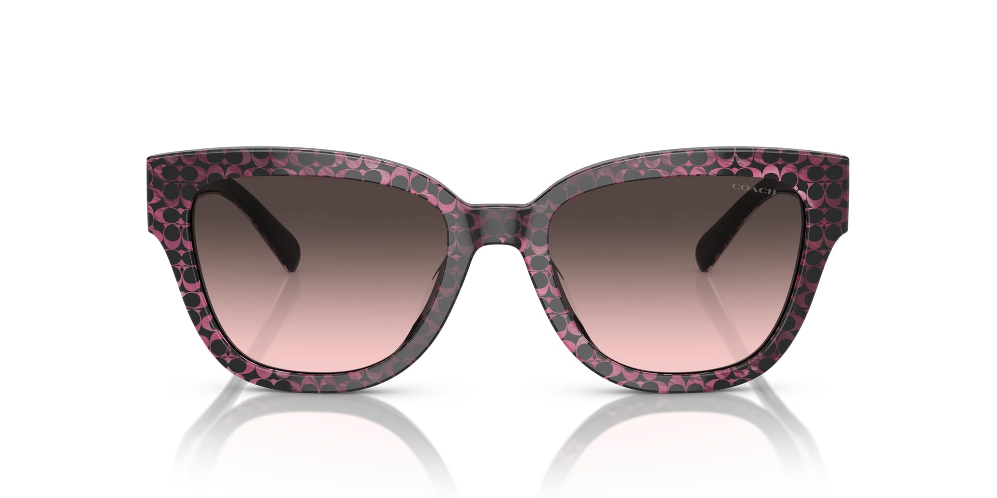 Coach HC8379U Universal Fit Sunglasses, Ruby Pearl Signature C/Grey Rose Gradient, 54 mm