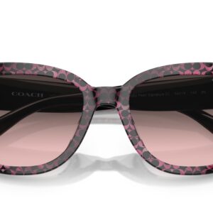 Coach HC8379U Universal Fit Sunglasses, Ruby Pearl Signature C/Grey Rose Gradient, 54 mm