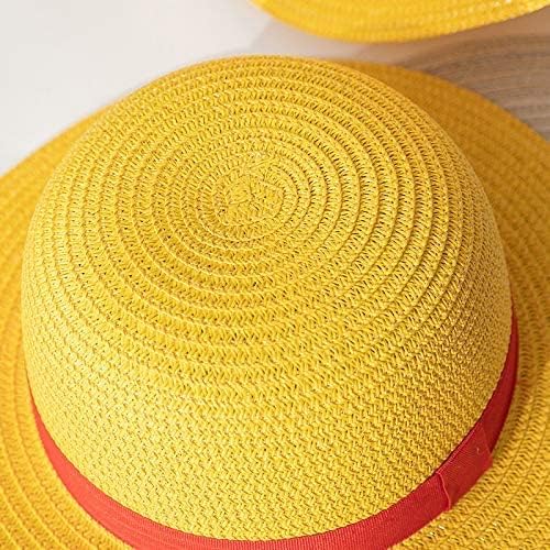 Yofuhope Straw Hat Luffy Hat Cospaly Hats Halloween Performance Costume Party Straw hat for Men Women Kids Yellow Strawhats Summer Hat (01Yellow)