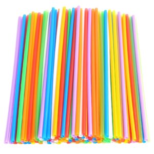 100 pcs colorful plastic long disposable drinking straws.(0.23''diameter and 10.24"long) (colorful-long)