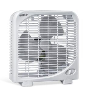 beyond breeze box fan, 9 inch 2 speeds table fan with strong airflow, portable tabletop fan for bedroom, bathroom, kitchen