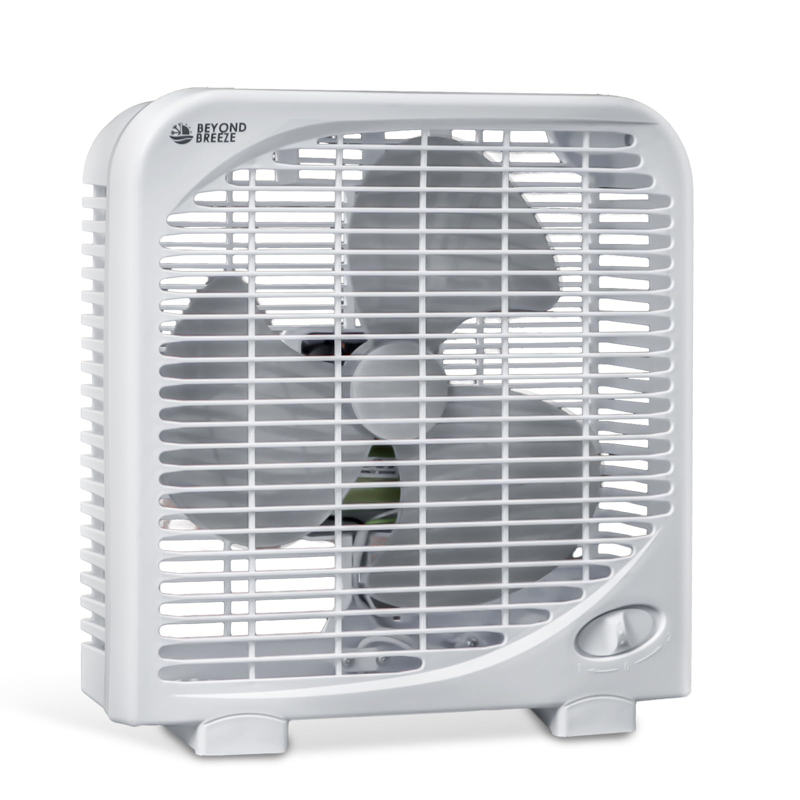 BEYOND BREEZE Box Fan, 9 inch 2 Speeds Table Fan with Strong Airflow, Portable Tabletop Fan for Bedroom, Bathroom, Kitchen