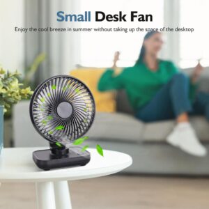 Battery Powered Fan 3600mA,Rechargeable Fan,Portable Desk Fan,Battery Operated Fan,Small fan, Rechargeable Fan Portable,Dual Adjustable Angle Desktop Air Circulate Fan with 4 Speed for Home Office