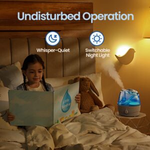 Cegsin Humidifiers for Bedroom (2.2L Water Tank), Cool Mist Humidifiers for Baby & Plant, Room Humidifier for Home & Nursery, BPA-Free for Safety, 360° Nozzle, Auto Shut-Off, Night Light