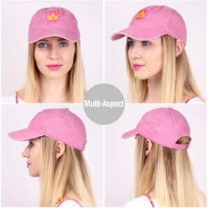 C-ZOFEK Peach Hat Multicolor Adjustable Crown Baseball Cap for Women Christmas Halloween(Pink)