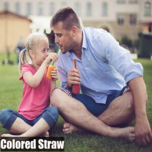 100 Pcs Colorful Plastic Long Disposable Drinking Straws.(0.23''diameter and 10.24"long) (Colorful-long)