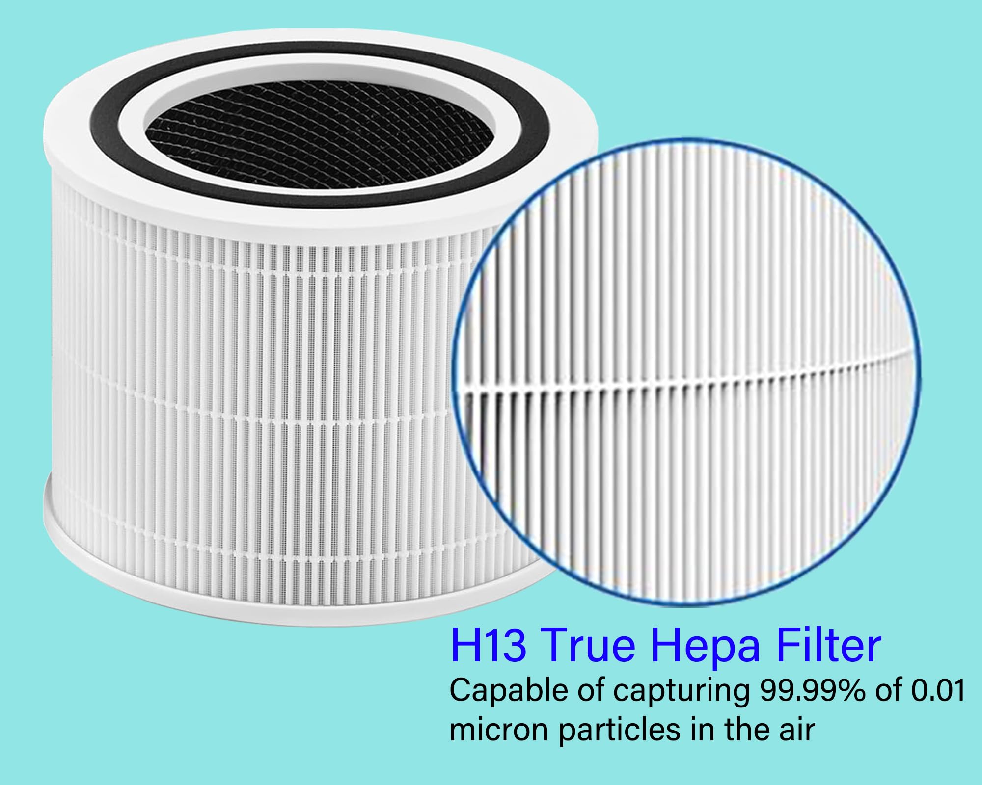 True HEPA Replacement Filter Compatible with 240 Air Purifier, 2 Pack HEPA 14 Filter with High-efficiency Carbon filter and Pre Filter