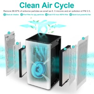 Air Purifier, Air Purifiers for Home Large Room Quite H13 Hepa Filter Air Purifiers for Bedroom, 2000 Sq Ft Whole House Air Cleaner Remove Dust