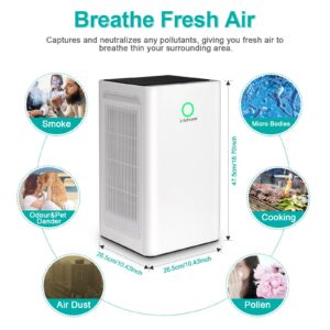 Air Purifier, Air Purifiers for Home Large Room Quite H13 Hepa Filter Air Purifiers for Bedroom, 2000 Sq Ft Whole House Air Cleaner Remove Dust