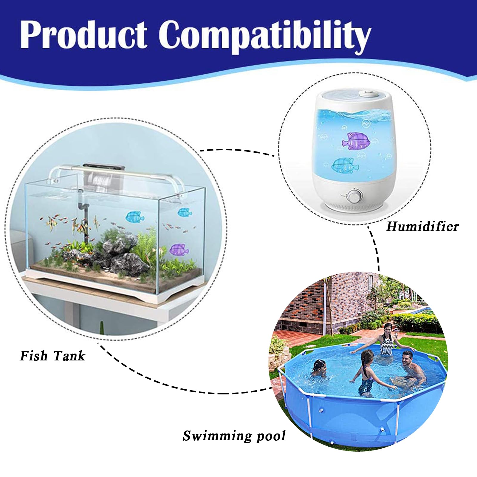 Humidifier Cleaner, Humidifier Cleaning Fish for Humidifiers & Fish Tanks, Purifies Water, Prevents Hard Water Build Up, Eliminates White Dust Odours